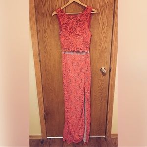 B. Smart Peach Formal Floor Length Gown